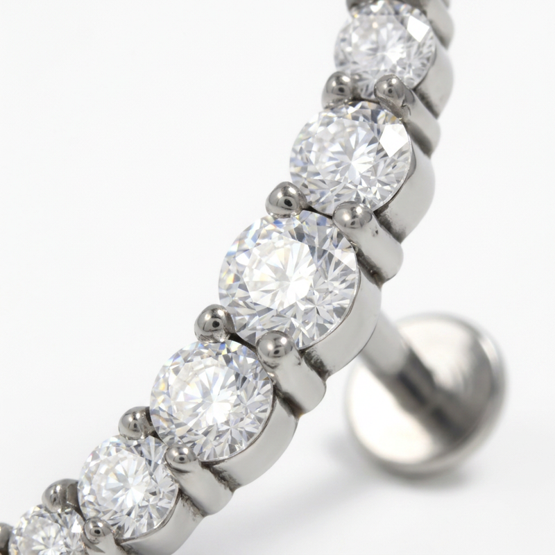 Piercing Helix Corona di Zirconi in Acciaio Chirurgico 316L