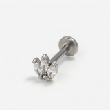 Piercing Helix a Tulipano in Acciaio Chirurgico con Zirconi