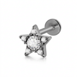Piercing Stella con Zirconi in Acciaio Chirurgico 316L