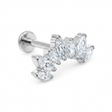 Piercing con zirconi in acciaio chirurgico 316L - Piercing per Lobo, helix, forward helix, conch, flat, tragus