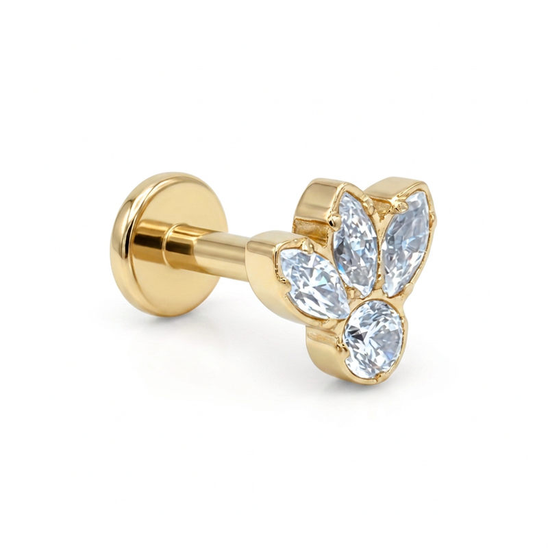 Piercing con Zirconi in Acciaio Chirurgico 316L