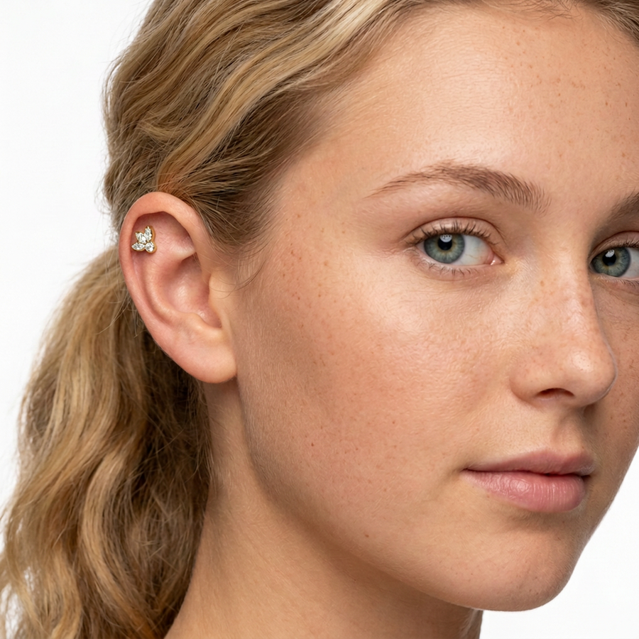 Piercing con Zirconi in Acciaio Chirurgico 316L - Piercing per Lobo, helix, forward helix, conch, flat, tragus