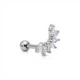 Piercing con zirconi in acciaio chirurgico 316L - Piercing per Lobo, helix, forward helix, conch, flat, tragus