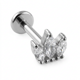 Piercing con zirconi in Titanio F136- Piercing per Lobo, helix, forward helix, conch, flat, tragus