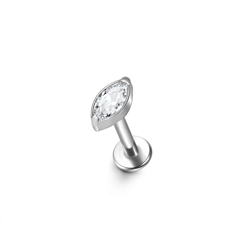 Piercing con zirconi in Titanio F136- Piercing per Lobo, helix, forward helix, conch, flat, tragus