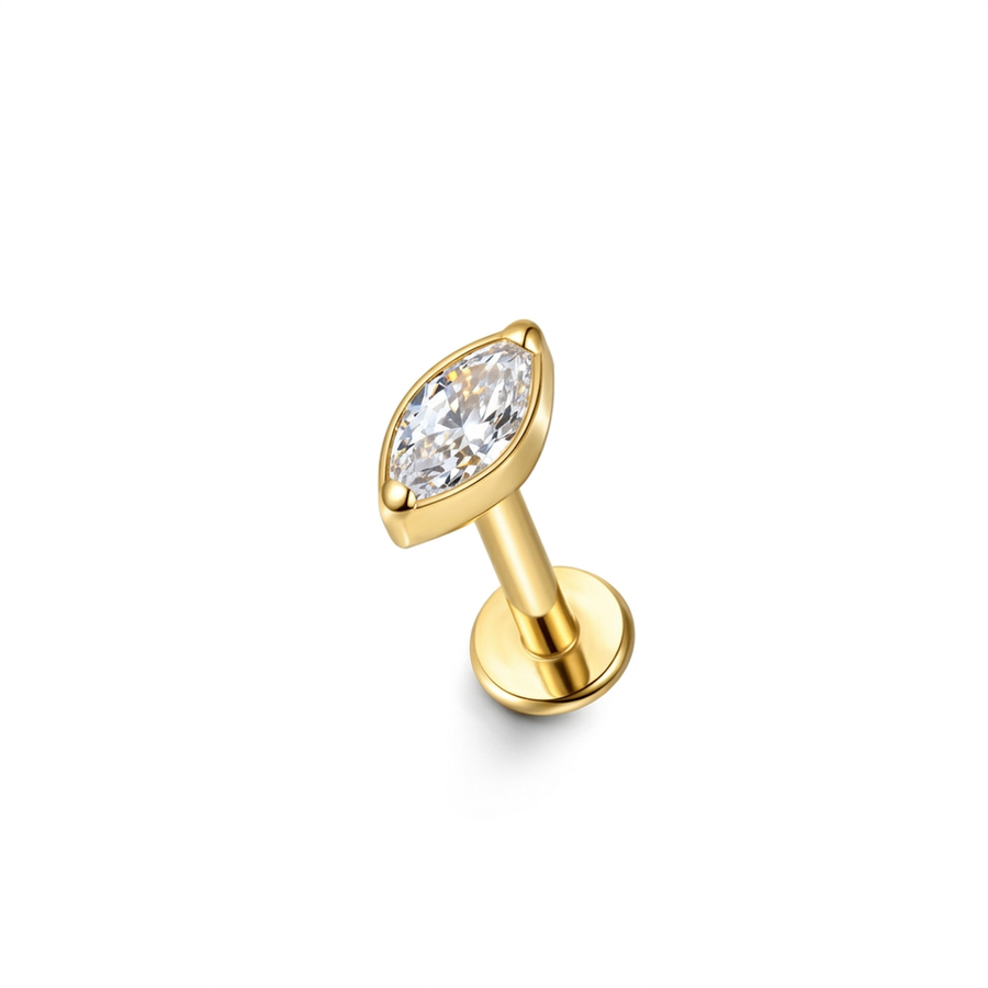 Piercing con zirconi in Titanio F136- Piercing per Lobo, helix, forward helix, conch, flat, tragus