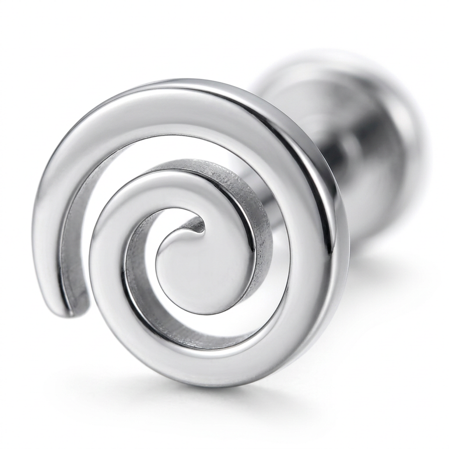 Piercing con spirale in Titanio F136- Piercing per Lobo, helix, forward helix, conch, flat, tragus