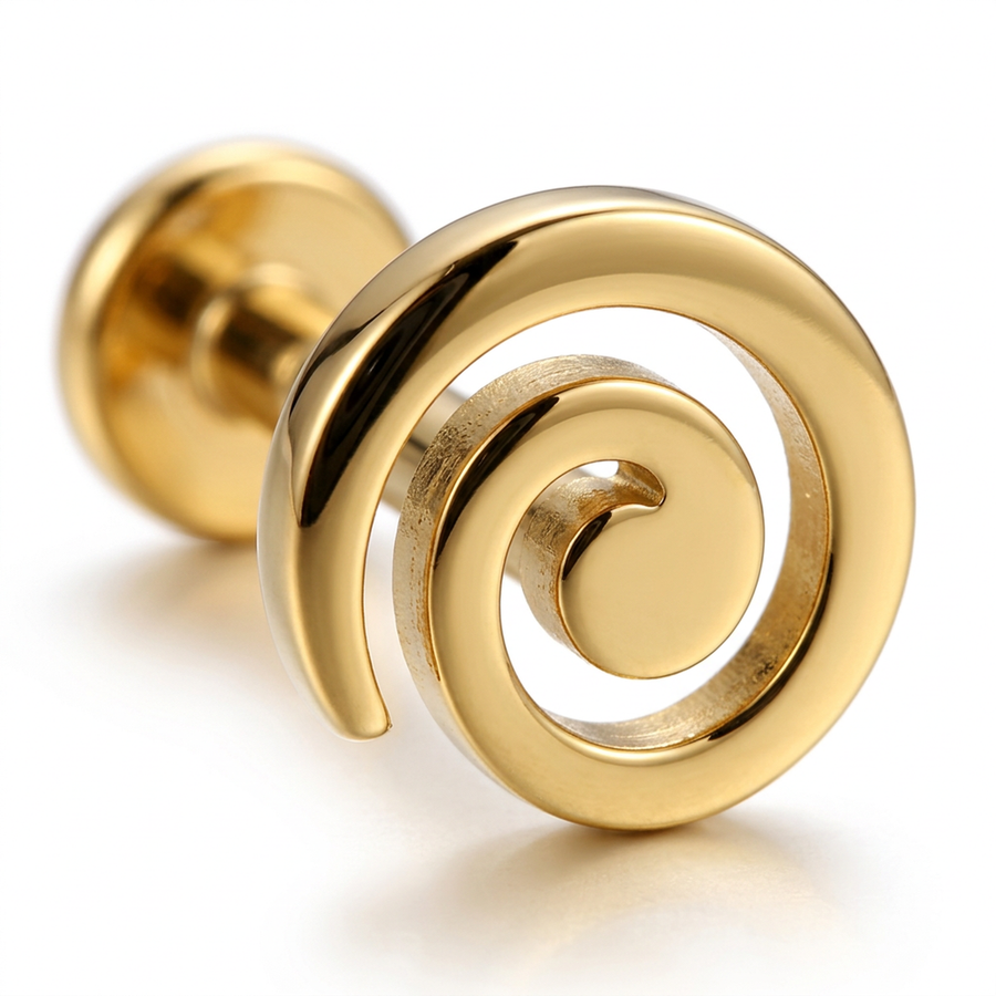Piercing con spirale in Titanio F136- Piercing per Lobo, helix, forward helix, conch, flat, tragus