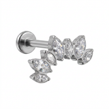 Piercing con zirconi in Titanio F136- Piercing per Lobo, helix, forward helix, conch, flat, tragus