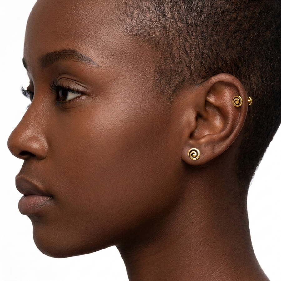 Piercing con spirale in Titanio F136- Piercing per Lobo, helix, forward helix, conch, flat, tragus