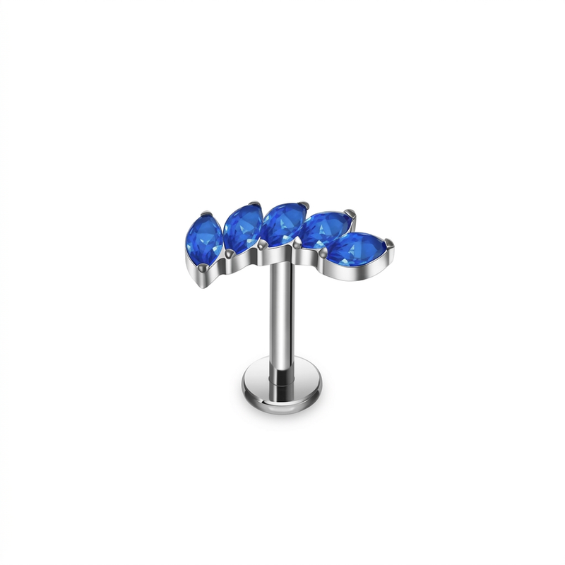 Piercing con zirconi in Titanio F136- Piercing per Lobo, helix, forward helix, conch, flat, tragus