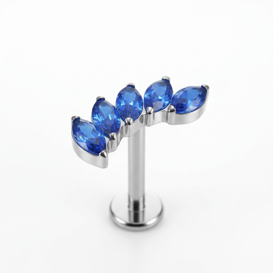 Piercing con zirconi in Titanio F136- Piercing per Lobo, helix, forward helix, conch, flat, tragus