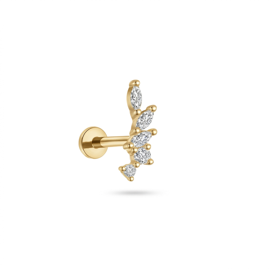 Piercing con zirconi in Titanio F136- Piercing per Lobo, helix, forward helix, conch, flat, tragus