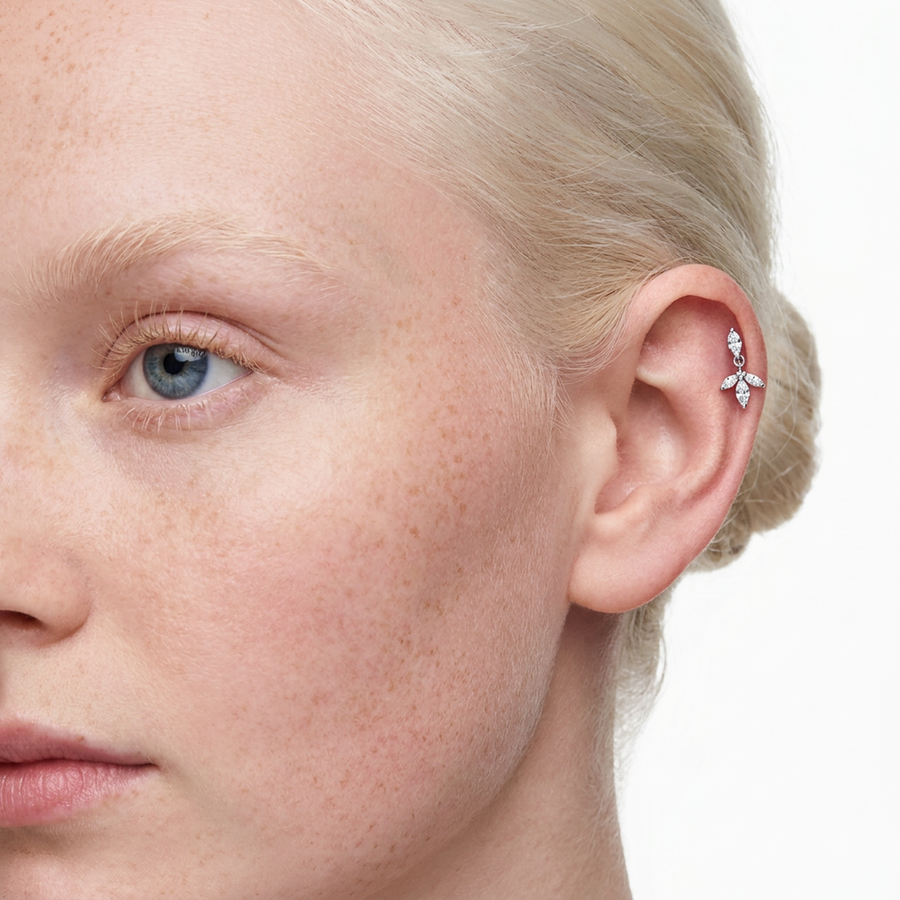 Piercing con zirconi in Titanio F136- Piercing per Lobo, helix, forward helix, conch, flat, tragus