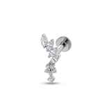 Piercing con zirconi in Titanio F136- Piercing per Lobo, helix, forward helix, conch, flat, tragus