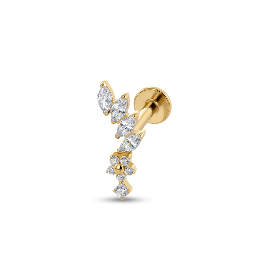 Piercing con zirconi in Titanio F136- Piercing per Lobo, helix, forward helix, conch, flat, tragus