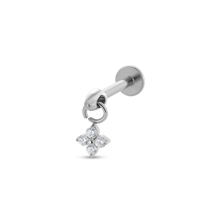 Piercing con zirconi in Titanio F136- Piercing per Lobo, helix, forward helix, conch, flat, tragus