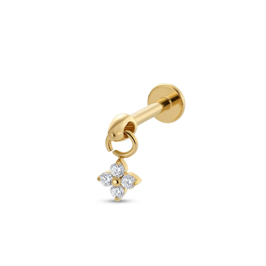 Piercing con zirconi in Titanio F136- Piercing per Lobo, helix, forward helix, conch, flat, tragus
