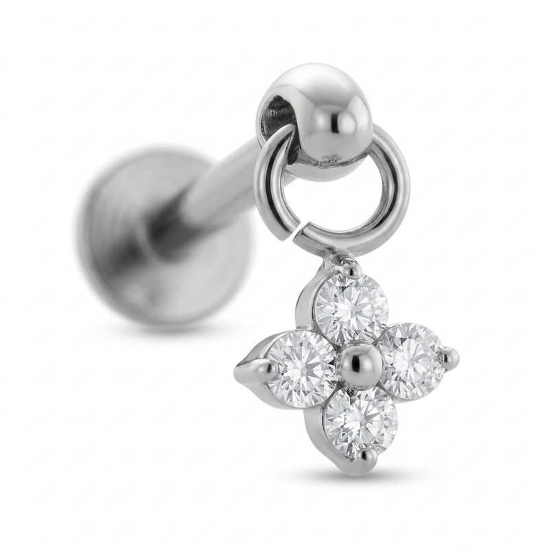 Piercing con zirconi in Titanio F136- Piercing per Lobo, helix, forward helix, conch, flat, tragus