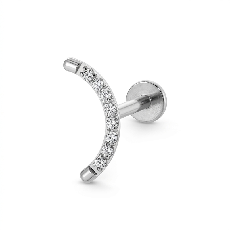 Piercing con zirconi in Titanio F136- Piercing per Lobo, helix, forward helix, conch, flat, tragus