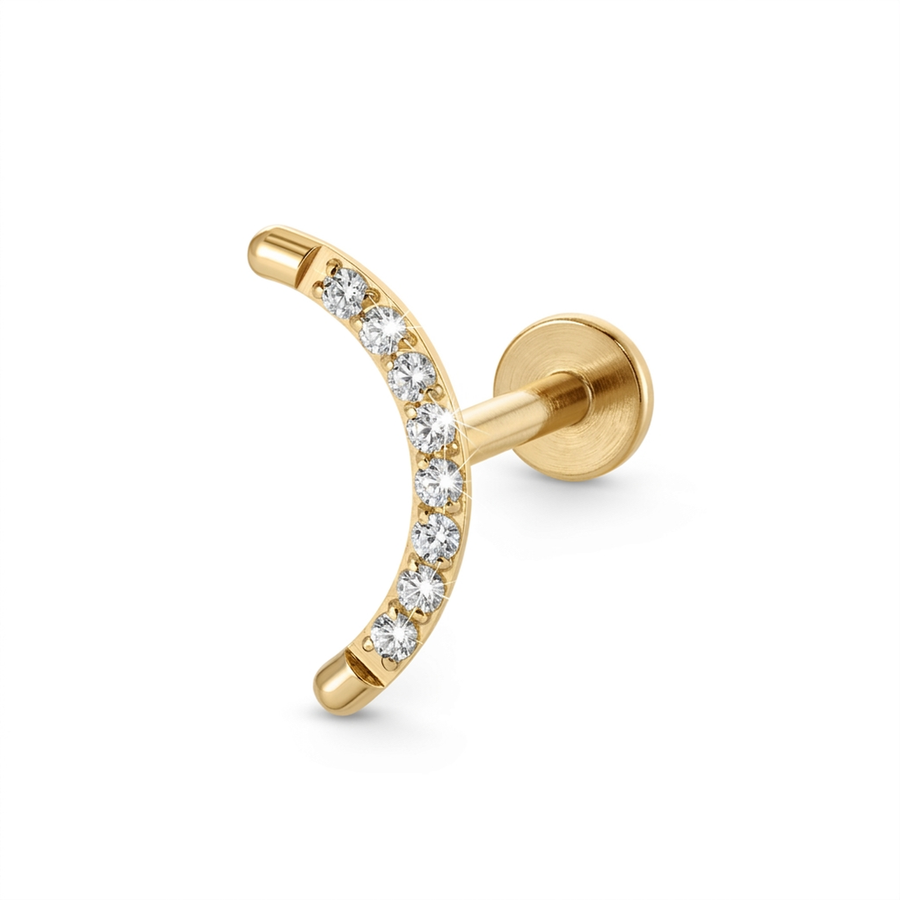 Piercing con zirconi in Titanio F136- Piercing per Lobo, helix, forward helix, conch, flat, tragus