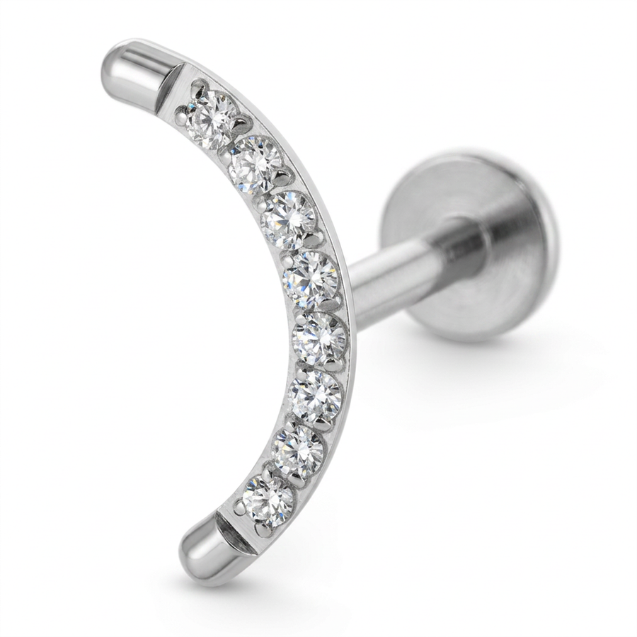 Piercing con zirconi in Titanio F136- Piercing per Lobo, helix, forward helix, conch, flat, tragus