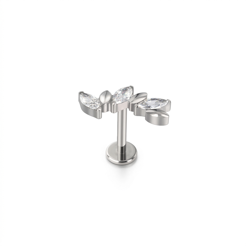 Piercing con zirconi in Titanio F136- Piercing per Lobo, helix, forward helix, conch, flat, tragus