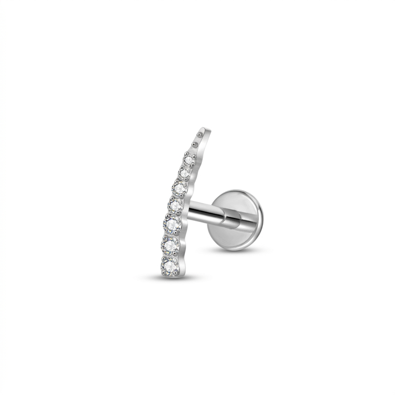 Piercing con zirconi in Titanio F136- Piercing per Lobo, helix, forward helix, conch, flat, tragus