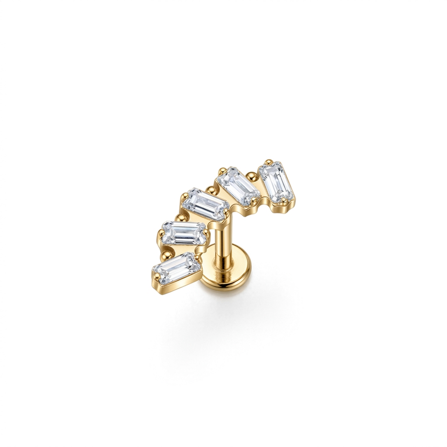 Piercing con zirconi in Titanio F136 - Piercing per Lobo, helix, forward helix, conch, flat, tragus
