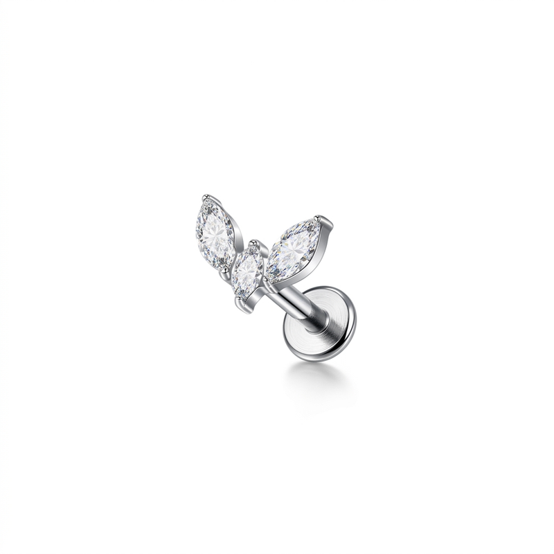 Piercing con zirconi in Titanio F136- Piercing per Lobo, helix, forward helix, conch, flat, tragus