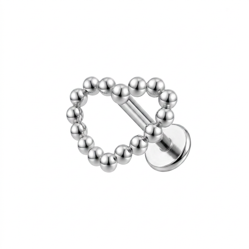 Piercing con cuore in Titanio F136- Piercing per Lobo, helix, forward helix, conch, flat, tragus