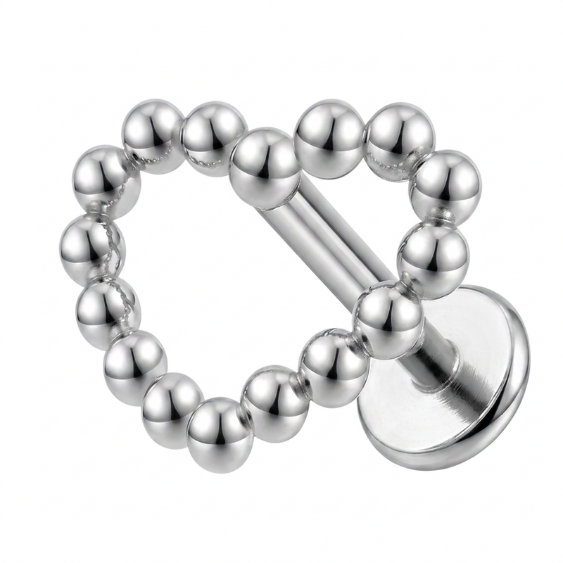 Piercing con cuore in Titanio F136- Piercing per Lobo, helix, forward helix, conch, flat, tragus