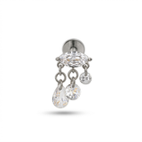 Piercing con zirconi in Titanio F136- Piercing per Lobo, helix, forward helix, conch, flat, tragus