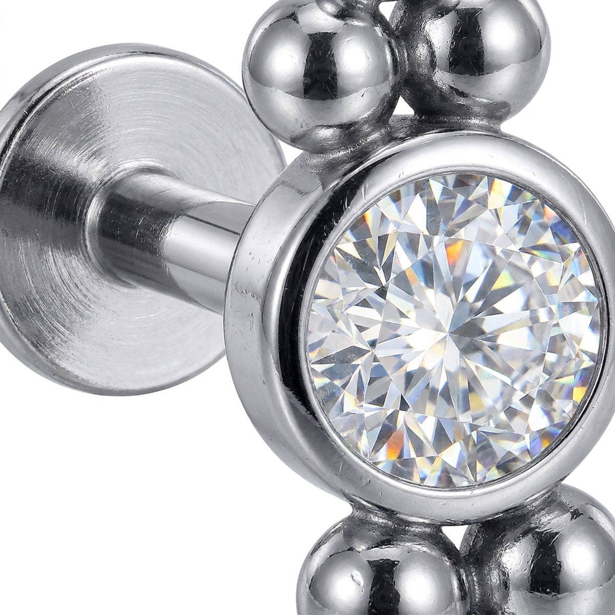 Piercing con zirconi in Titanio F136- Piercing per Lobo, helix, forward helix, conch, flat, tragus