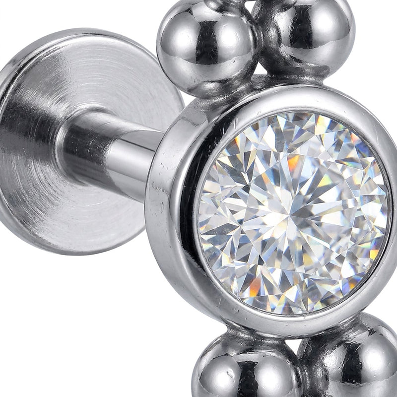 Piercing con zirconi in Titanio F136- Piercing per Lobo, helix, forward helix, conch, flat, tragus