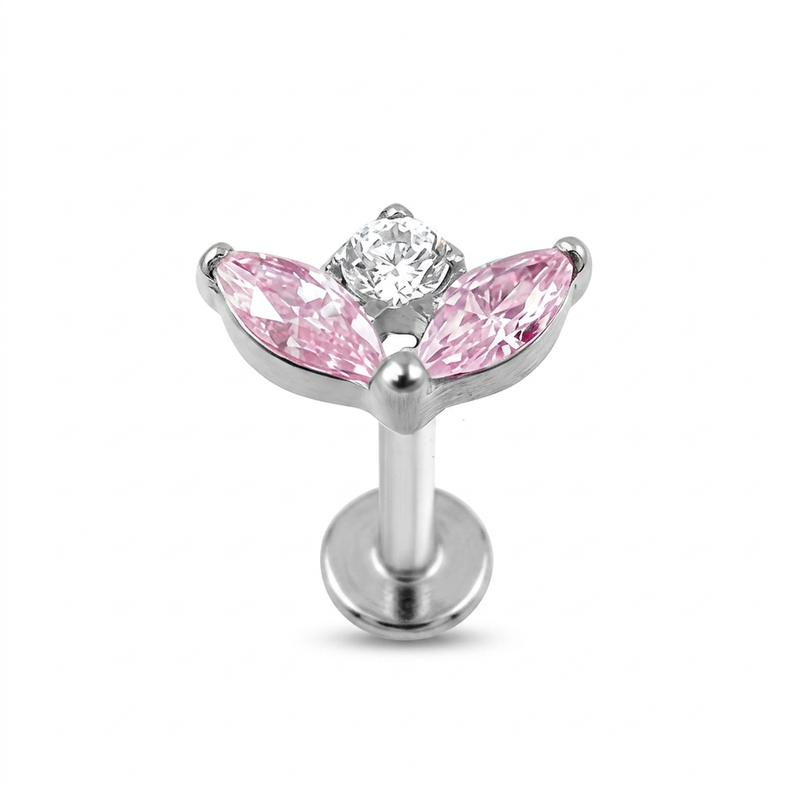 Piercing con zirconi in Titanio F136- Piercing per Lobo, helix, forward helix, conch, flat, tragus