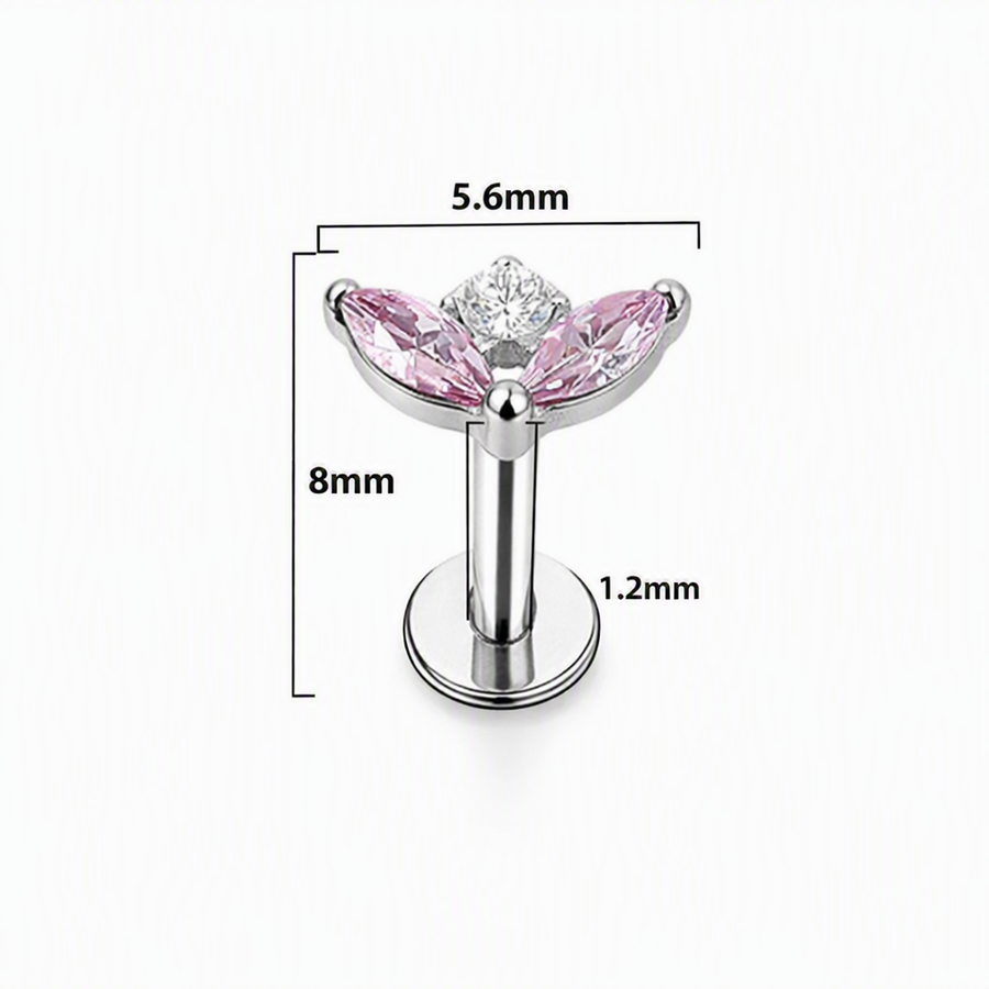 Piercing con zirconi in Titanio F136- Piercing per Lobo, helix, forward helix, conch, flat, tragus