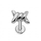 Piercing con intreccio in Titanio F136- Piercing per Lobo, helix, forward helix, conch, flat, tragus