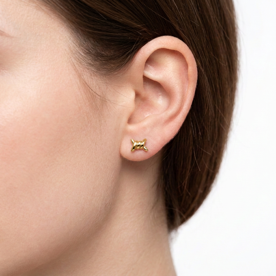 Piercing con intreccio in Titanio F136- Piercing per Lobo, helix, forward helix, conch, flat, tragus