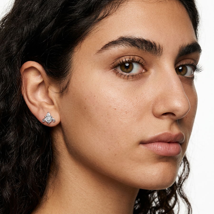 Piercing con zirconi in Titanio F136- Piercing per Lobo, helix, forward helix, conch, flat, tragus