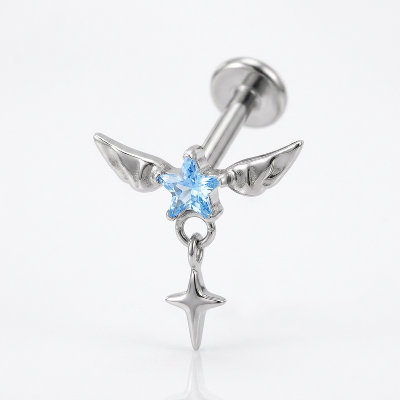 Piercing con zirconi in Titanio F136- Piercing per Lobo, helix, forward helix, conch, flat, tragus