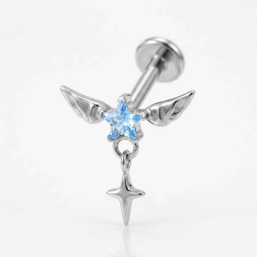 Piercing con zirconi in Titanio F136- Piercing per Lobo, helix, forward helix, conch, flat, tragus