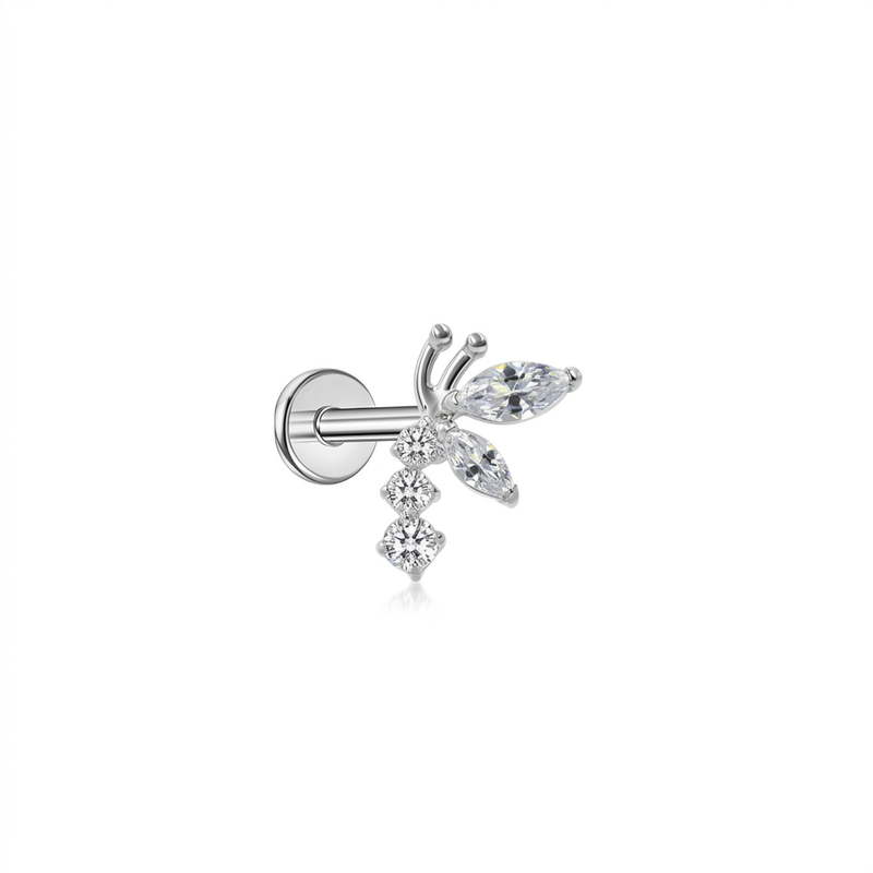 Piercing con zirconi in Titanio F136- Piercing per Lobo, helix, forward helix, conch, flat, tragus