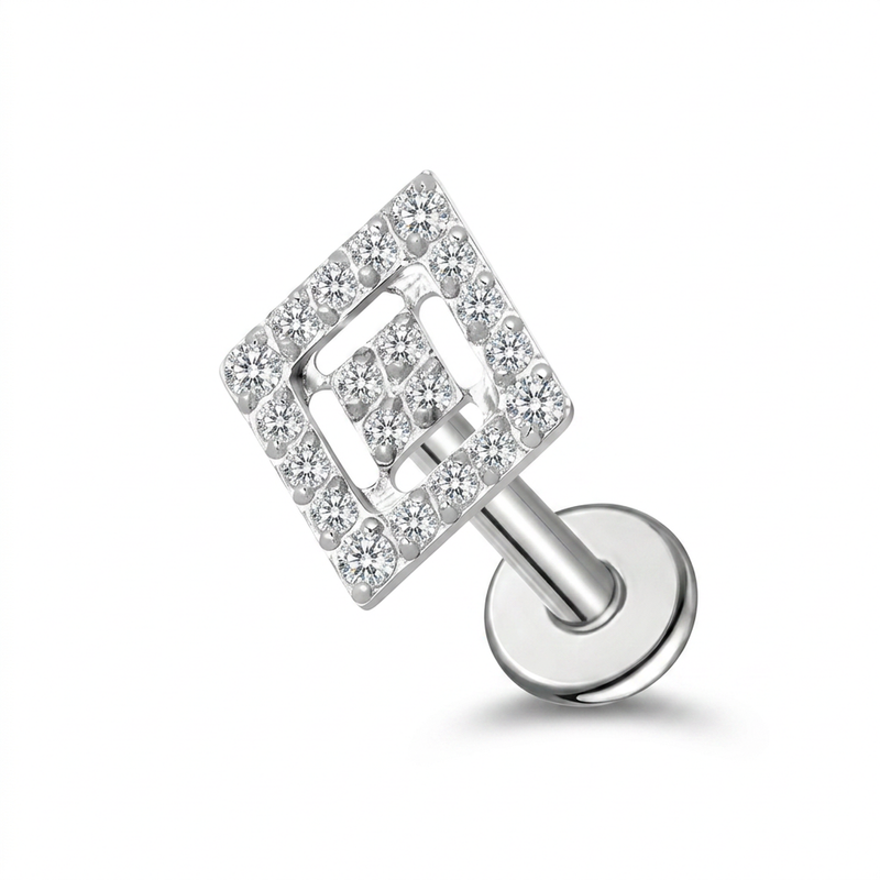 Piercing con zirconi in Titanio F136- Piercing per Lobo, helix, forward helix, conch, flat, tragus