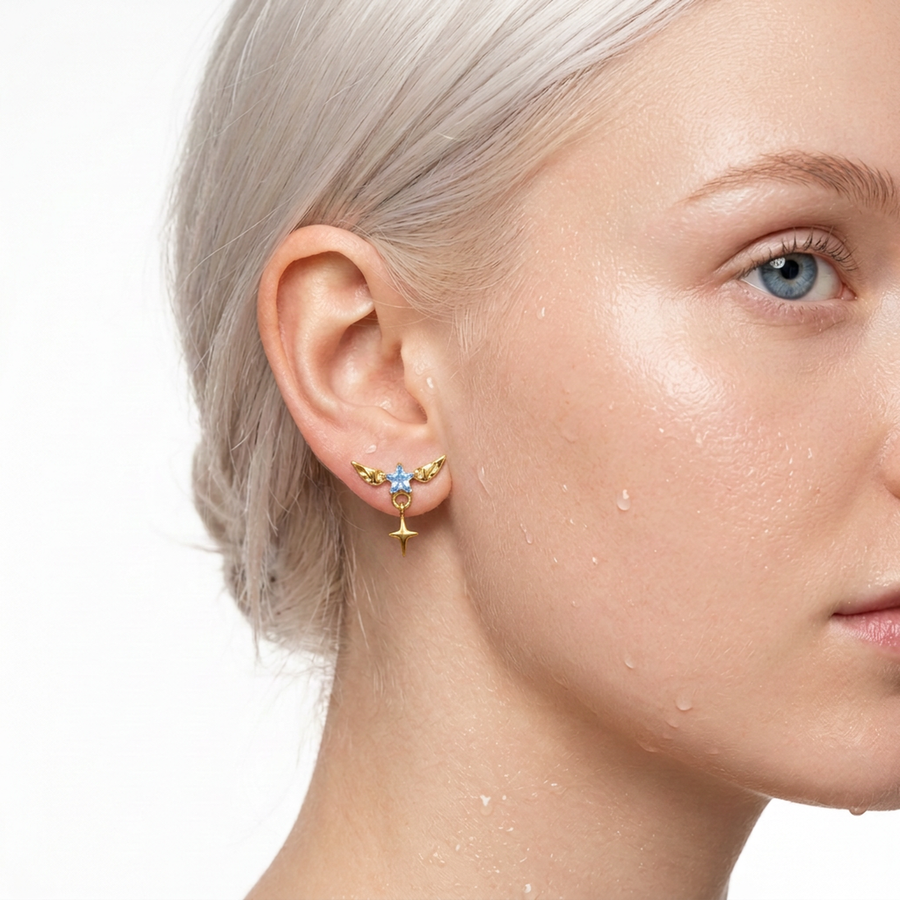 Piercing con zirconi in Titanio F136- Piercing per Lobo, helix, forward helix, conch, flat, tragus