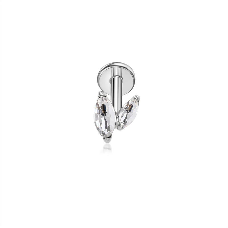 Piercing con zirconi in Titanio F136- Piercing per Lobo, helix, forward helix, conch, flat, tragus
