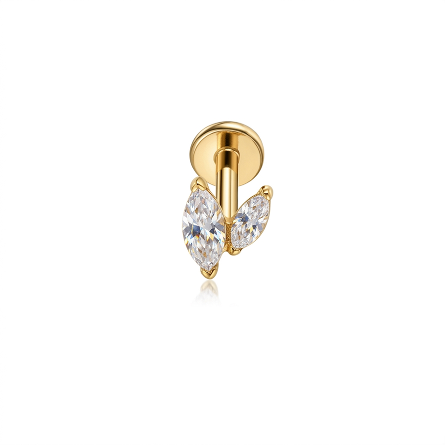 Piercing con zirconi in Titanio F136- Piercing per Lobo, helix, forward helix, conch, flat, tragus