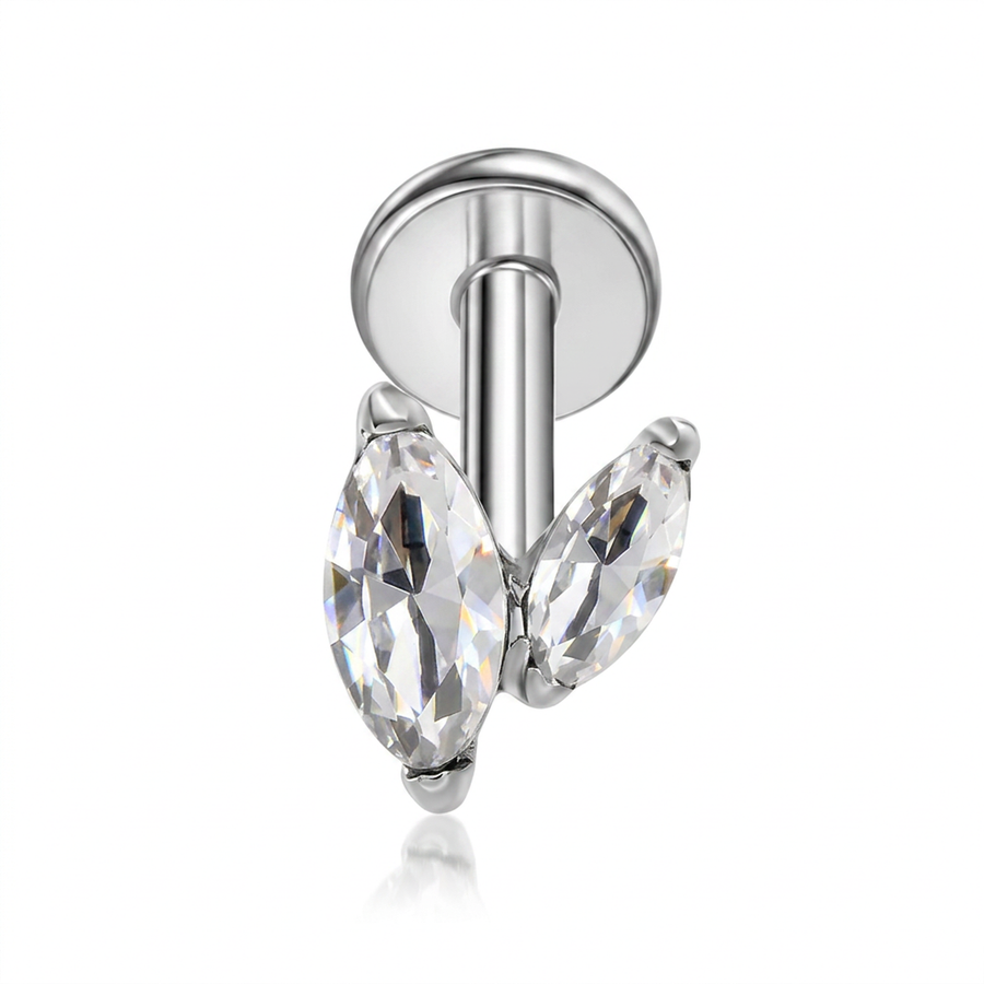 Piercing con zirconi in Titanio F136- Piercing per Lobo, helix, forward helix, conch, flat, tragus