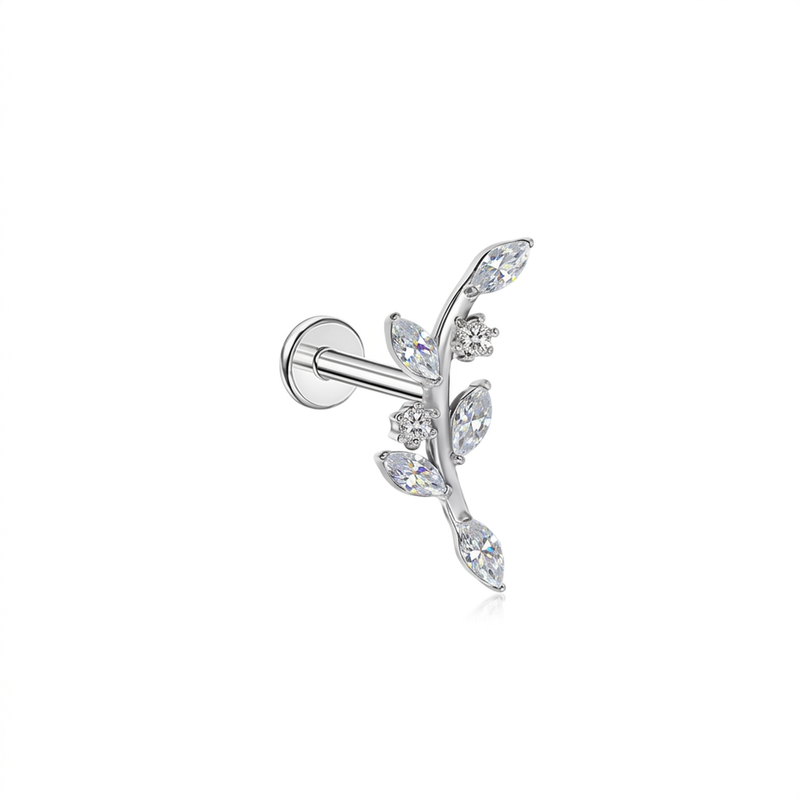 Piercing con zirconi in Titanio F136- Piercing per Lobo, helix, forward helix, conch, flat, tragus