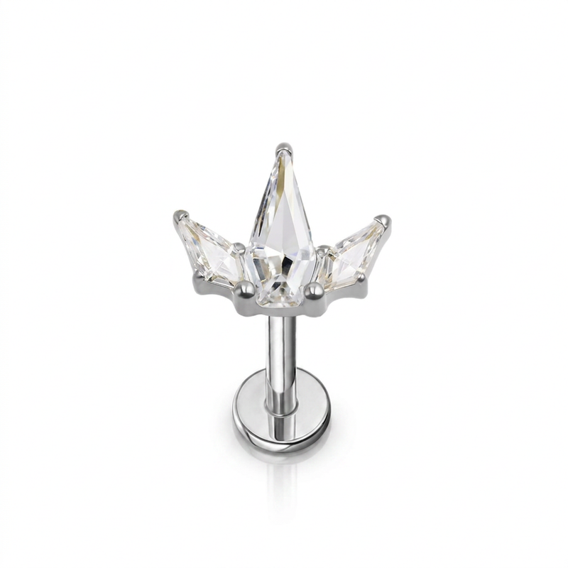 Piercing con zirconi in Titanio F136- Piercing per Lobo, helix, forward helix, conch, flat, tragus